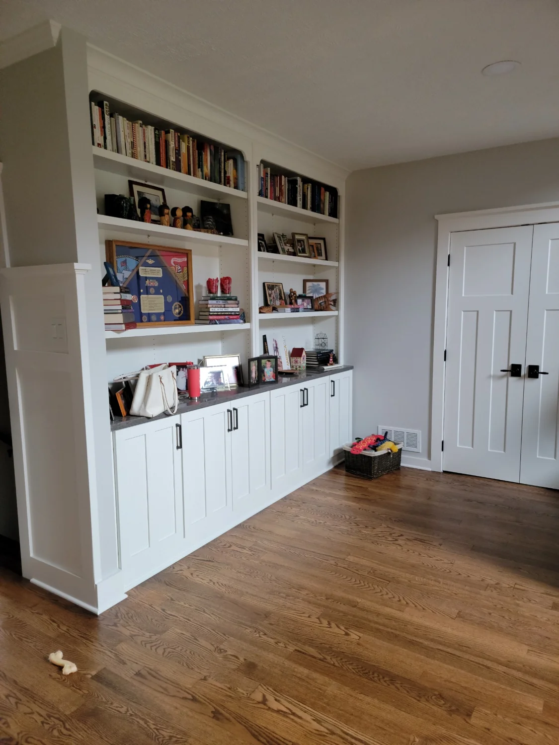 Open-Plan Kitchen Transformation — built-in shelving