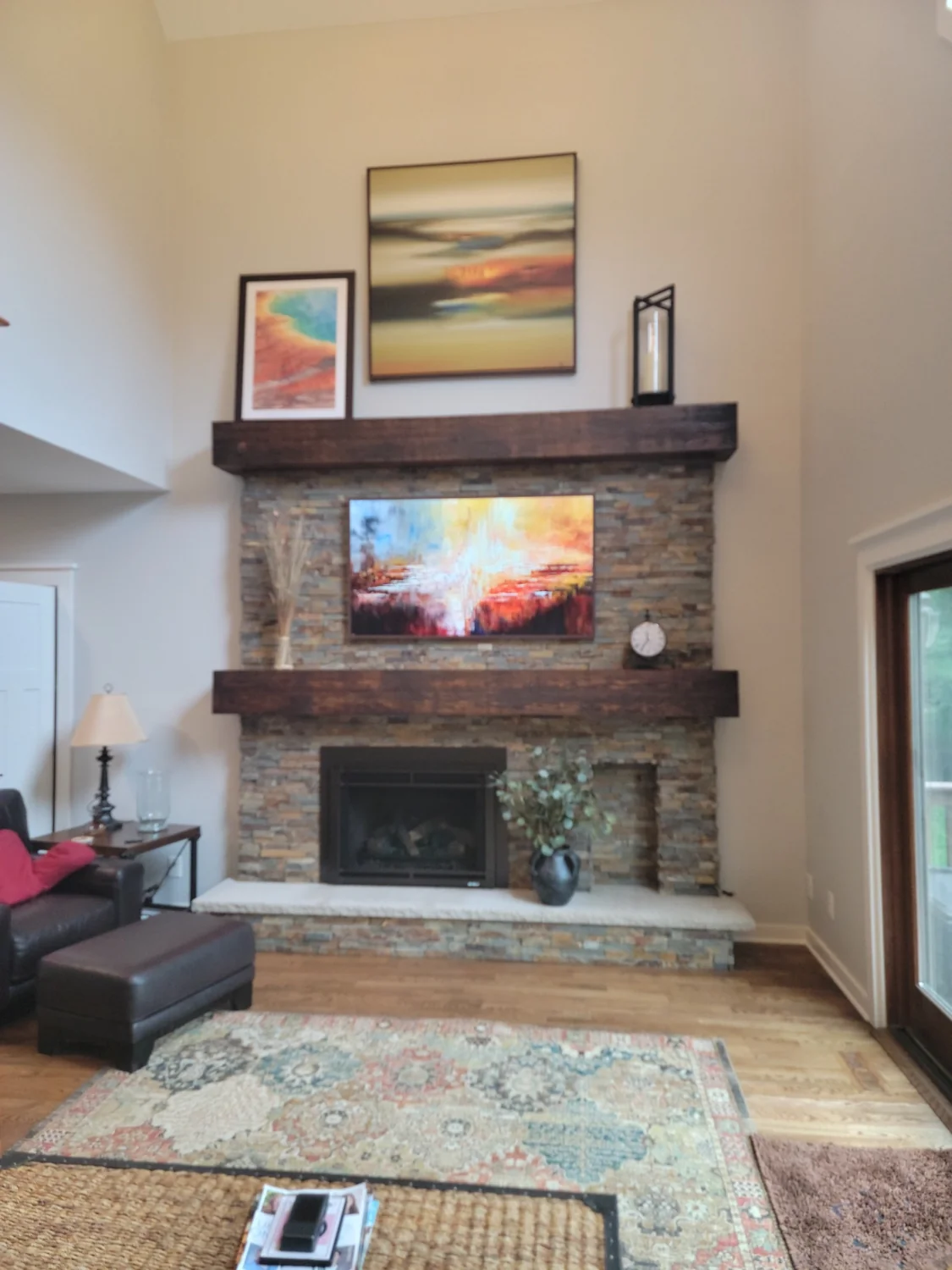 Open-Plan Kitchen Transformation — fireplace surround